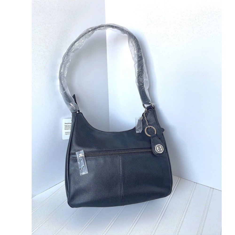 NEW Giani Bernini Black Leather Nappa Hobo Bag Shoulder Purse Quiet Luxury Chic